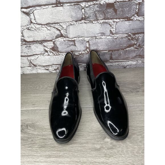 Men\'s Black Patent Leather Tuxedo Formal Shiny Wedding Prom Dress Shoes Sz 11M
